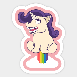 unicorn farting rainbow Sticker